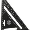 Detepo Winkelhaak - Timmerman Meet Driehoek - Blokhaak Gemaakt Van Metaal - Speed Square - 5 In 1 Gradendriehoek - Zwart