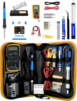 Merkloos Soldeerbout Station - Set 21-Delig - Verwisselbare Punten - Inclusief Tin & Houder