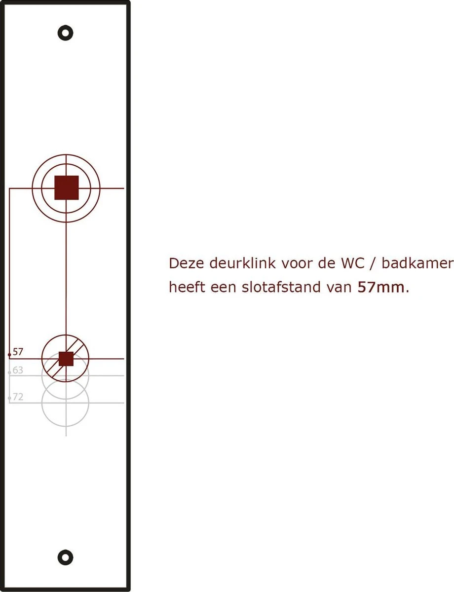 Deurklink Met WC Slot - 57mm - Eliot Serie Op Schild - Mat Zwart - Complete Set 4 Deurklink Met WC Slot - 57mm - Eliot Serie Op Schild - Mat Zwart - Complete Set - Afbeelding 2