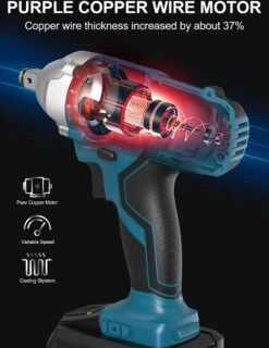 Deutsche Stahl Slagmoersleutel - Slagmoersleutel Met 2 Accu - Draadloos - Elektrische Moersleutel - Draadloos Slagschroevendraaier - Gereedschap - Impact Wrench Met LED - 20V - Incl. 4-delige Doppenset En Opbergkoffer - Blauw -Makita Winkel 926x1200 1