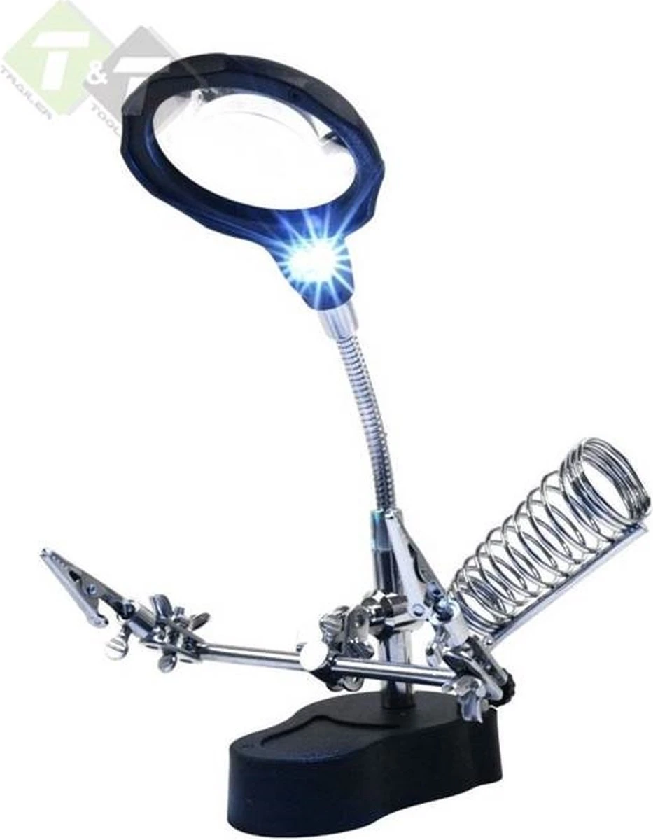 Benson Derde Handje Met LED Vergrootglas - Soldeerbout Houder 18 Benson Derde Handje Met LED Vergrootglas - Soldeerbout Houder - Afbeelding 16