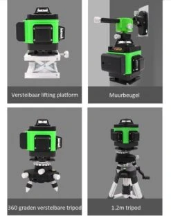 Uacah® Zelfnivellerend Kruislijnlaser - 4D Bouwlaser - Professionele Set - 50m - 360° Graden Roterende Laser - 16 Lijnen - Lijnlaser - Laser Waterpas - Met Statief En Draagtas -Makita Winkel 949x1200 2