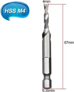 Merkloos 6-delig Boortap Set - Bit Boor Tap En Verzinken Set Gemaakt Van HSS - Gereedschap Boormachine M3-M10 - Schroefdraad Snijden - Combi Boortap - Gaten Boren - Incl. Klein Opbergdoosje -Makita Winkel 962x1200 1