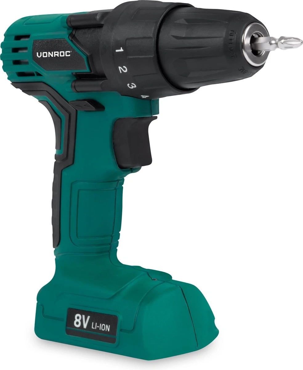 VONROC Accuboormachine 8V – Incl. Oplader & 50mm Dubbele Schroefbit 3 VONROC Accuboormachine 8V – Incl. Oplader & 50mm Dubbele Schroefbit