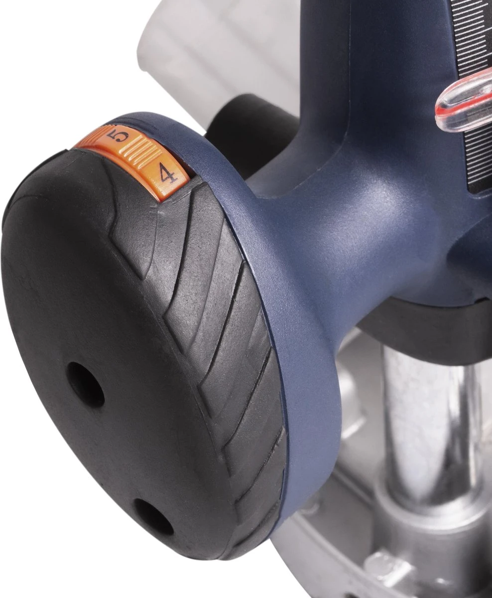 FERM Bovenfrees 1200W - 6, 8 Mm - Variabele Snelheid – Incl. 3-delige Frezenset, Kopieerring, Parallelgeleider En Passerpunt 6 FERM Bovenfrees 1200W - 6, 8 Mm - Variabele Snelheid – Incl. 3-delige Frezenset, Kopieerring, Parallelgeleider En Passerpunt - Afbeelding 4