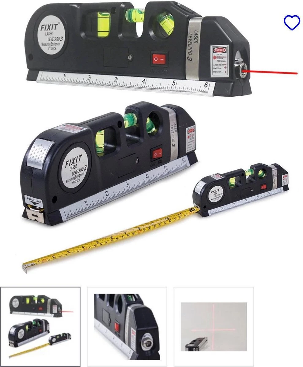 Professionele 4-in-1 Laser Waterpas - Incl. Batterij - Kruislijnlaser - Lijnlaser Waterpas - Zelfnivellerende - Rolmaat, Liniaal & Waterpas 4 Professionele 4-in-1 Laser Waterpas - Incl. Batterij - Kruislijnlaser - Lijnlaser Waterpas - Zelfnivellerende - Rolmaat, Liniaal & Waterpas - Afbeelding 2