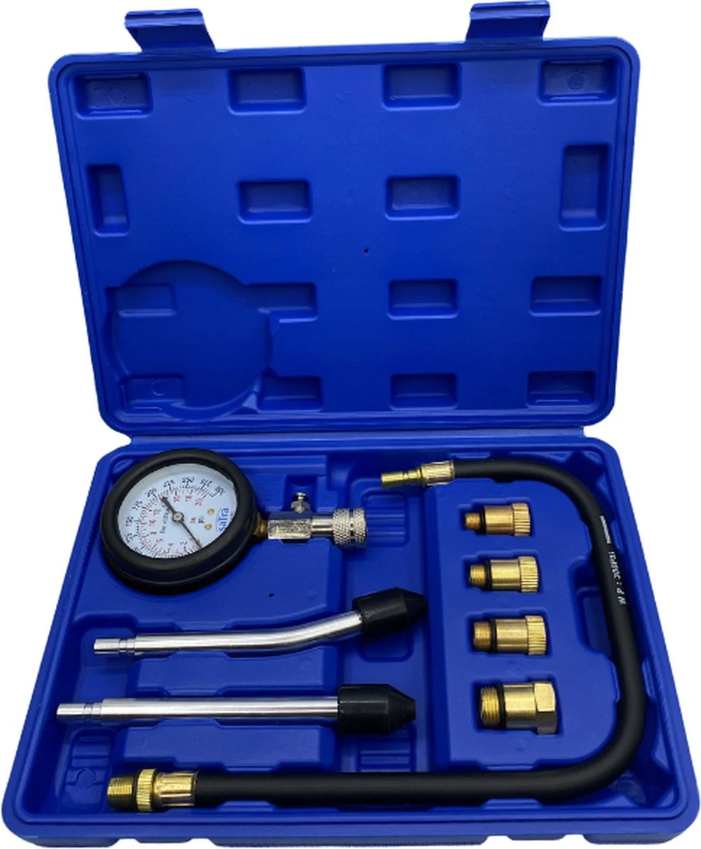 SATRA Professionele Universele Compressiemeter Met Adapters Voor Benzine Motoren Meet Compressie Van 0-21 Bar / 0-300 Psi 4 SATRA Professionele Universele Compressiemeter Met Adapters Voor Benzine Motoren Meet Compressie Van 0-21 Bar / 0-300 Psi - Afbeelding 2