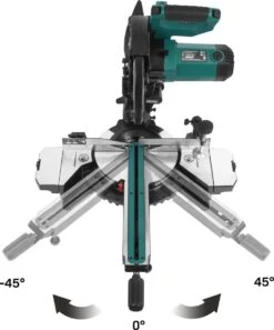 VONROC PRO Afkortzaag - Kapzaag - Verstekzaag – 2200W - Ø255mm – Zaagt Hout, Kunststof En Metaal – Instelbare Snelheid – Zaagcapaciteit 340mm –Verstelbare Tafelverbreders – Trekfunctie – Kantelbaar – Lengtestop - Incl. Zaagblad, Laser & LED -Makita Winkel 997x1200 2